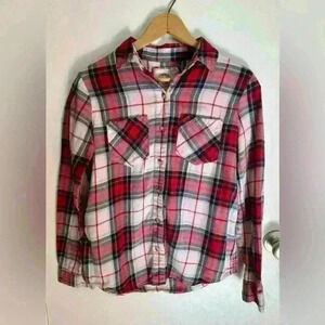 SO authentic American Heritage women’s plaid button up long sleeve shirt size M